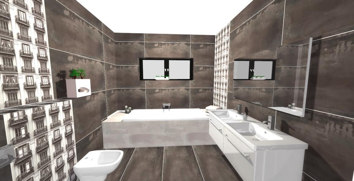 Koupelny inspirace – Moderní velká netradiční koupelna