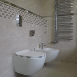 Rekonstrukce elegantní koupelny v rodinném domě v Mostě – závěsné wc