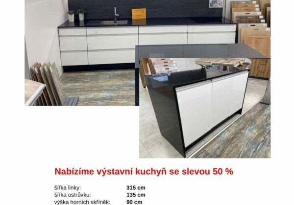 PRODÁNO: Jedinečná akce – nabízíme výstavní kuchyň se slevou 50 %