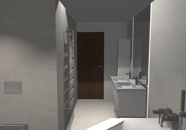 grafické návrhy koupelen – Luxusní koupelna s LED osvětlením