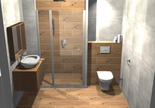 grafické návrhy koupelen – Sprchové dveře v nice