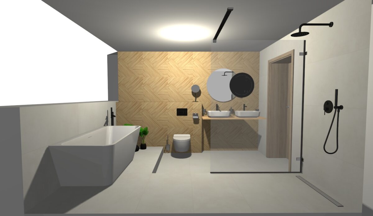 Koupelny inspirace - Prostorná koupelna s WALK-IN