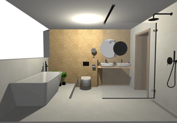 Koupelny inspirace - Prostorná koupelna s WALK-IN